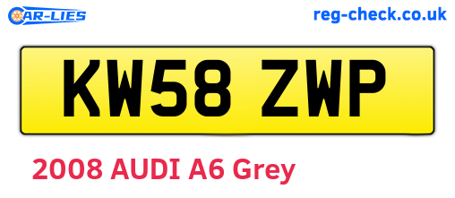 KW58ZWP are the vehicle registration plates.