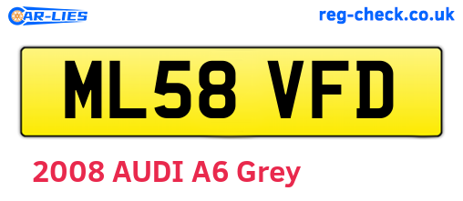 ML58VFD are the vehicle registration plates.