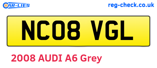 NC08VGL are the vehicle registration plates.