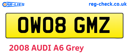OW08GMZ are the vehicle registration plates.