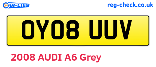 OY08UUV are the vehicle registration plates.