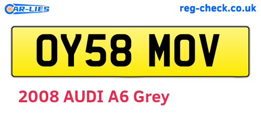 OY58MOV are the vehicle registration plates.