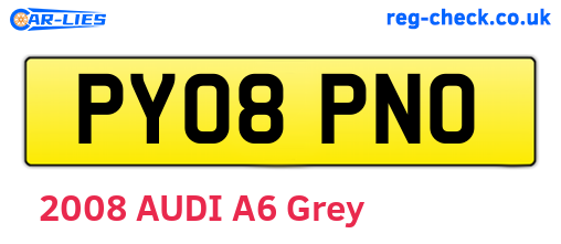 PY08PNO are the vehicle registration plates.