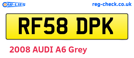 RF58DPK are the vehicle registration plates.