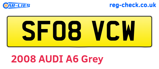 SF08VCW are the vehicle registration plates.