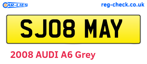SJ08MAY are the vehicle registration plates.
