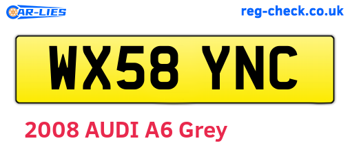 WX58YNC are the vehicle registration plates.