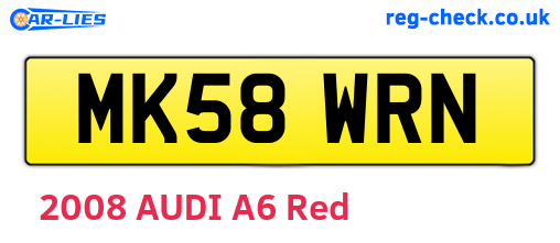 MK58WRN are the vehicle registration plates.