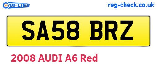 SA58BRZ are the vehicle registration plates.