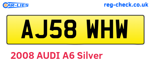 AJ58WHW are the vehicle registration plates.