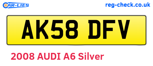 AK58DFV are the vehicle registration plates.
