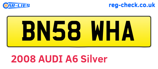BN58WHA are the vehicle registration plates.