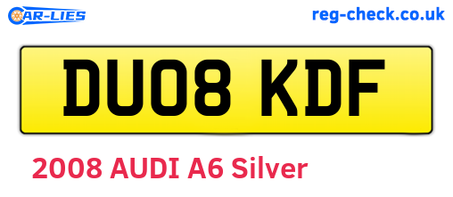 DU08KDF are the vehicle registration plates.