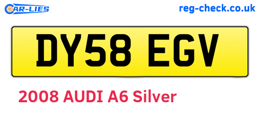 DY58EGV are the vehicle registration plates.