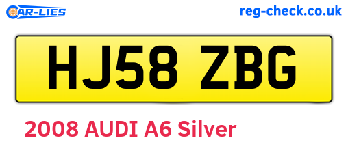 HJ58ZBG are the vehicle registration plates.