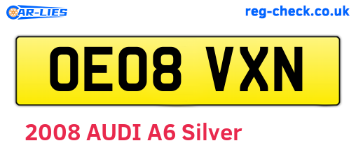 OE08VXN are the vehicle registration plates.