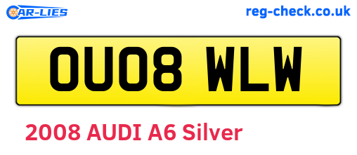 OU08WLW are the vehicle registration plates.