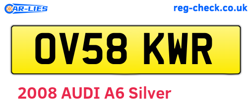 OV58KWR are the vehicle registration plates.