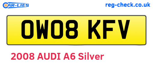 OW08KFV are the vehicle registration plates.