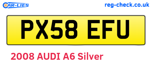 PX58EFU are the vehicle registration plates.
