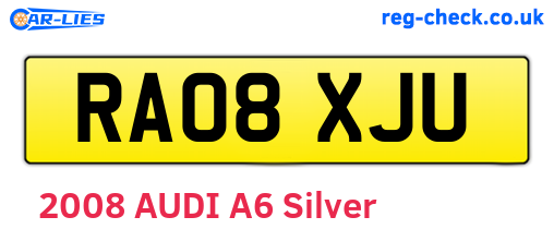 RA08XJU are the vehicle registration plates.