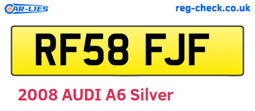 RF58FJF are the vehicle registration plates.