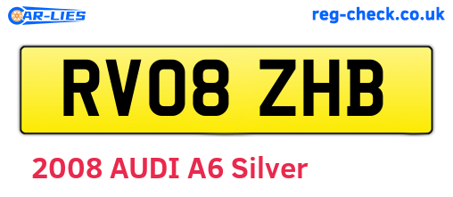 RV08ZHB are the vehicle registration plates.