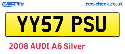 YY57PSU are the vehicle registration plates.