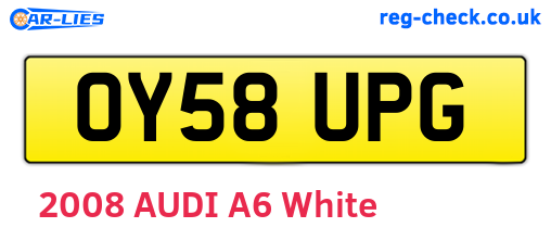 OY58UPG are the vehicle registration plates.