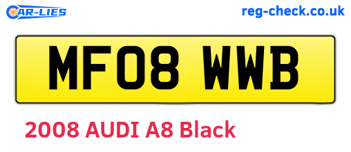 MF08WWB are the vehicle registration plates.
