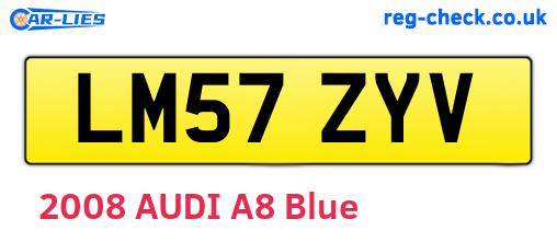 LM57ZYV are the vehicle registration plates.