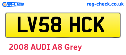 LV58HCK are the vehicle registration plates.