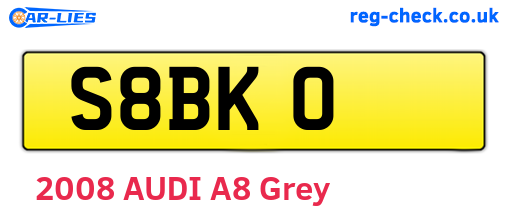S8BKO are the vehicle registration plates.