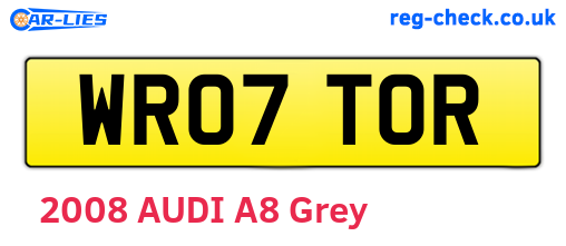 WR07TOR are the vehicle registration plates.