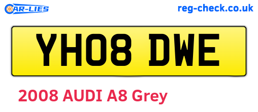 YH08DWE are the vehicle registration plates.