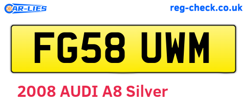 FG58UWM are the vehicle registration plates.