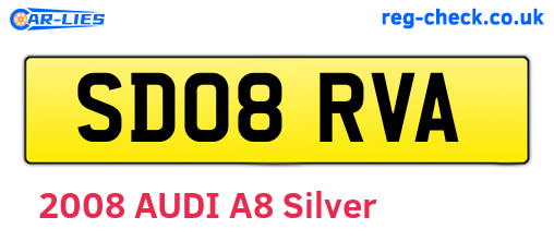 SD08RVA are the vehicle registration plates.