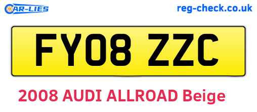 FY08ZZC are the vehicle registration plates.