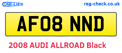 AF08NND are the vehicle registration plates.