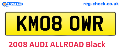 KM08OWR are the vehicle registration plates.