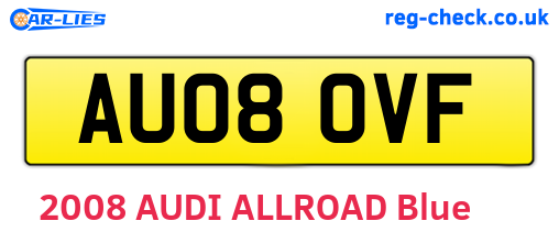 AU08OVF are the vehicle registration plates.