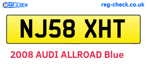 NJ58XHT are the vehicle registration plates.