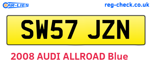 SW57JZN are the vehicle registration plates.