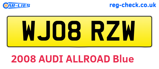WJ08RZW are the vehicle registration plates.