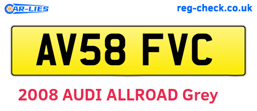 AV58FVC are the vehicle registration plates.