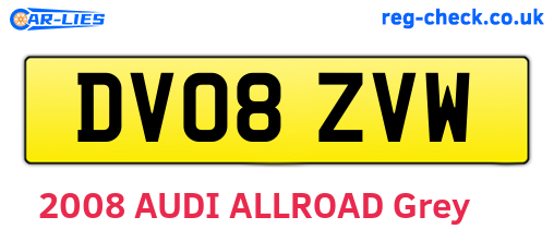 DV08ZVW are the vehicle registration plates.