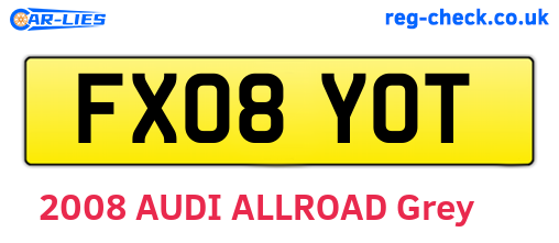FX08YOT are the vehicle registration plates.