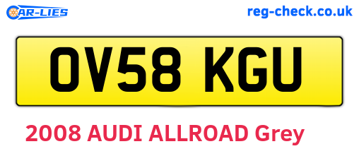 OV58KGU are the vehicle registration plates.
