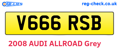 V666RSB are the vehicle registration plates.