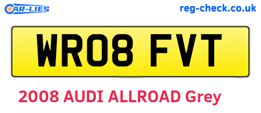 WR08FVT are the vehicle registration plates.